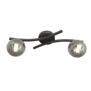 Lampa sufitowa Opus czarny / klosz grafitowy 2x E14 - Emibig