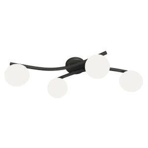 Lampa sufitowa Opus czarny / klosz biały 4x E14 - Emibig