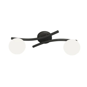 Lampa sufitowa Opus czarny / klosz biały 2x E14 - Emibig