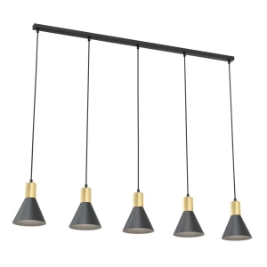 Lampa wisząca Rosa czarny, złoty 5x E27 - Emibig