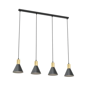 Lampa wisząca Rosa czarny, złoty 4x E27 - Emibig