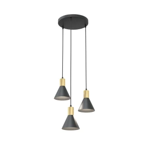 Lampa wisząca Rosa czarny, złoty 3x E27 - Emibig