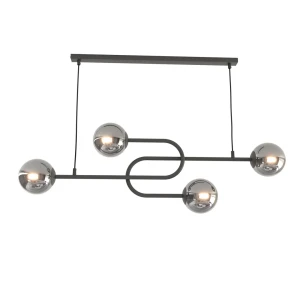 Lampa sufitowa Atria czarny / klosz grafitowy 4x E14 - Emibig