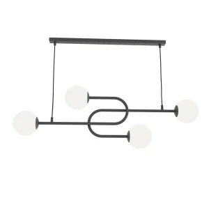 Lampa sufitowa Atria czarny / klosz biały 4x E14 - Emibig