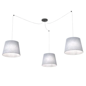 Lampa wisząca Ascot czarny / klosz szary 3x E27 - Emibig