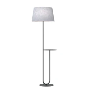 Lampa podłogowa Hotel Lp czarny / klosz szary 1x E27 - Emibig