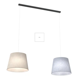 Lampa wisząca Epoca czarny / klosz szary, beżowy 2x E27 - Emibig