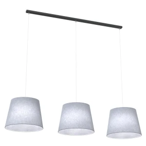 Lampa wisząca Epoca czarny / klosz szary 3x E27 - Emibig