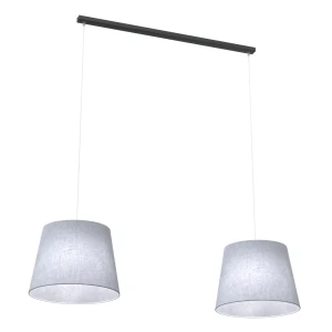 Lampa wisząca Epoca czarny / klosz szary 2x E27 - Emibig