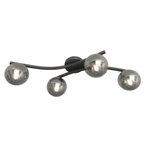 Lampa sufitowa Opus czarny / klosz grafitowy 4x E14 - Emibig