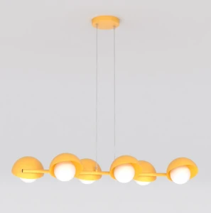 Lampa wisząca Boom pomarańczowy / klosz biały 6x G9 - Emibig