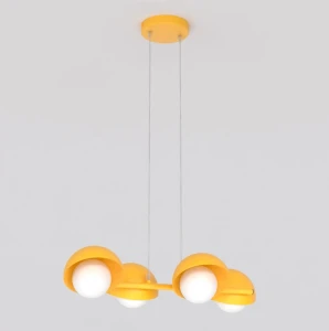Lampa wisząca Boom pomarańczowy / klosz biały 4x G9 - Emibig