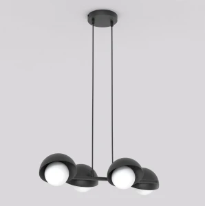 Lampa wisząca Boom czarny / klosz biały 4x G9 - Emibig