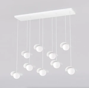 Lampa wisząca Ritual czarny / klosz biały 9x G9 - Emibig