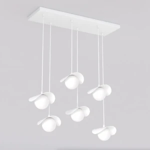 Lampa wisząca Ritual czarny / klosz biały 6x G9 - Emibig