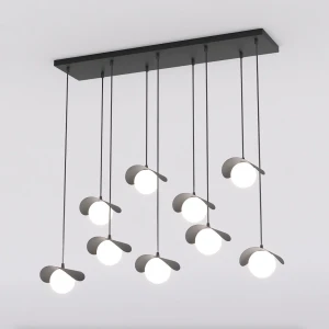 Lampa wisząca Ritual czarny / klosz biały 9x G9 - Emibig