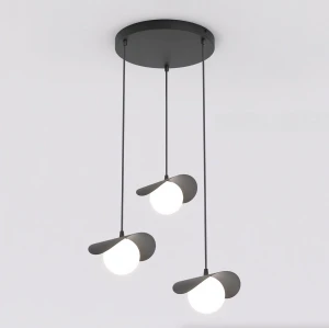 Lampa wisząca Ritual czarny / klosz biały 3x G9 - Emibig