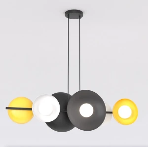Lampa wisząca Volum czarny, biały, pomarańczowy 6x G9 - Emibig