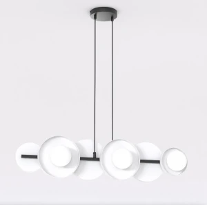 Lampa wisząca Model czarny / klosz biały 6x G9 - Emibig