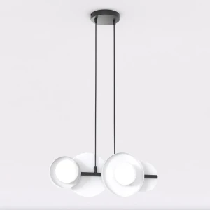 Lampa wisząca Model czarny / klosz biały 4x G9 - Emibig