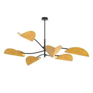 Lampa sufitowa LOTUS 6 BL MUSTARD 6xE14 pomarańczowo-czarna 1460/6 Emibig