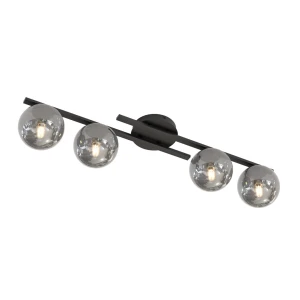 Lampa wisząca Kairo czarny / klosz grafitowy 4x E14 - Emibig