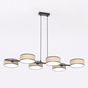 Lampa wisząca Drumz czarny, brązowy 6x E14 - Emibig