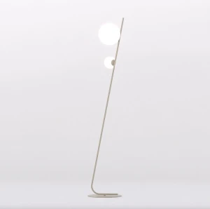 Lampa podłogowa Tatu mocha / klosz biały 2x G9 - Emibig