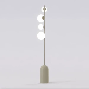 Lampa podłogowa Etno mocha / klosz biały 4x G9 - Emibig