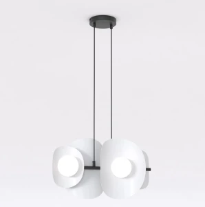 Lampa wisząca Elementi szary / klosz biały 4x G9 - Emibig