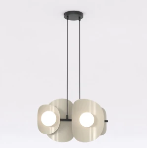 Lampa wisząca Elementi mocha / klosz biały 4x G9 - Emibig