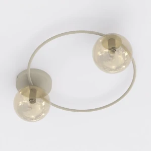 Lampa sufitowa SOPRA 2 MOKKA AMBER 2xE14 beżowa 1634/2 Emibig