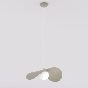 Lampa wisząca Ritual beżowy / klosz biały 1x G9 - Emibig