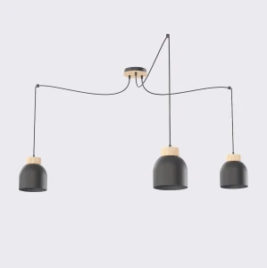 Lampa wisząca Kru czarny 3x E27 - Emibig