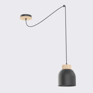 Lampa wisząca Kru czarny 1x E27 - Emibig