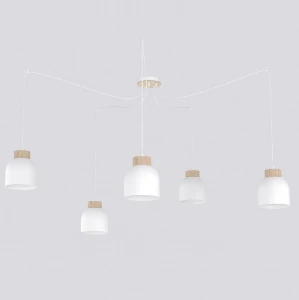 Lampa wisząca Kru biały 5x E27 - Emibig