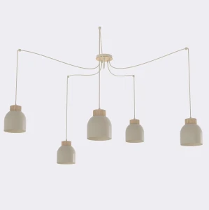 Lampa wisząca Kru beżowy 5x E27 - Emibig