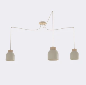 Lampa wisząca Kru beżowy 3x E27 - Emibig