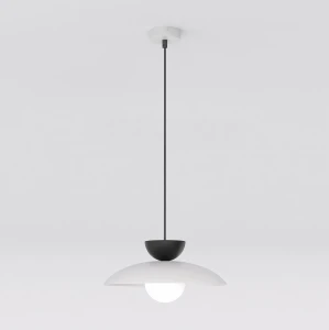 Lampa wisząca Mulan szary / klosz biały 1x G9 - Emibig