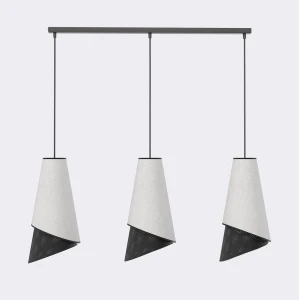 Lampa wisząca Moda czarny / klosz szary 3x E27 - Emibig