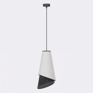 Lampa wisząca Moda czarny / klosz szary 1x E27 - Emibig