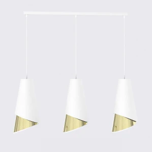 Lampa wisząca Moda biały / klosz złoty 3x E27 - Emibig