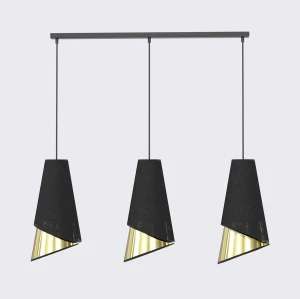 Lampa wisząca Moda czarny / klosz złoty 3x E27 - Emibig