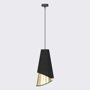 Lampa wisząca Moda czarny / klosz złoty 1x E27 - Emibig