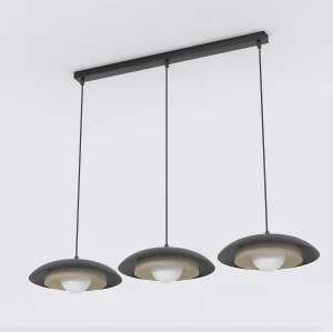 Lampa wisząca Skin czarny / klosz biały 3x G9 - Emibig