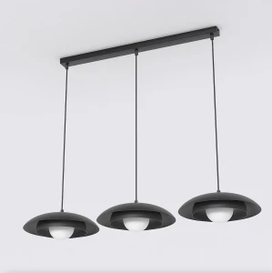 Lampa wisząca Skin czarny / klosz biały 3x G9 - Emibig