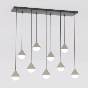 Lampa wisząca Giro czarny / klosz biały 9x G9 - Emibig