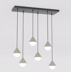 Lampa wisząca Giro czarny / klosz biały 6x G9 - Emibig