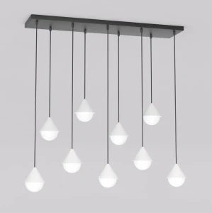 Lampa wisząca Giro czarny / klosz biały 9x G9 - Emibig