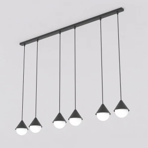 Lampa wisząca Giro czarny / klosz biały 6x G9 - Emibig